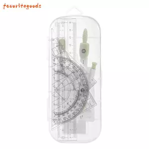 FAVORITEGOODS 8 Cái / bộ Thước Đo, Thước Thẳng Trong Suốt Thước La Bàn Bộ, Bộ Nhựa Tẩy Chất Lượng Cao Thước Đo Vuông Văn Phòng Trường Học