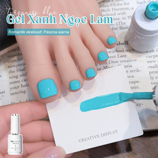 Miss Gooey Sơn móng tay dạng gel màu xanh ngọc lam phong cách mùa hè mới 2026 Làm sáng da và tạo vẻ ngoài trong suốt xanh nhạt.