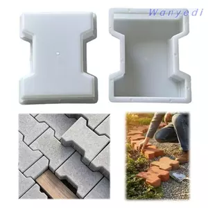 WANYEDI I Shape Brick Mold, Khuôn gạch lát dày dễ dàng tháo rời, I Shape Nhựa có thể tái sử dụng Sân vườn Paver Mold Patio Paver