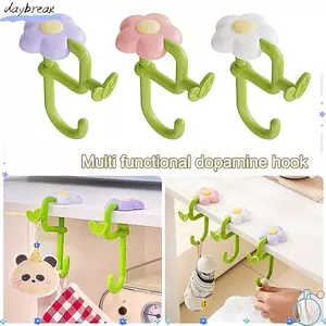 Móc túi DAYBREAK, Móc viền bàn có thể điều chỉnh không đục lỗ, Móc lưu trữ máy tính để bàn có thể tháo rời hình hoa cho tai nghe văn phòng Ba lô