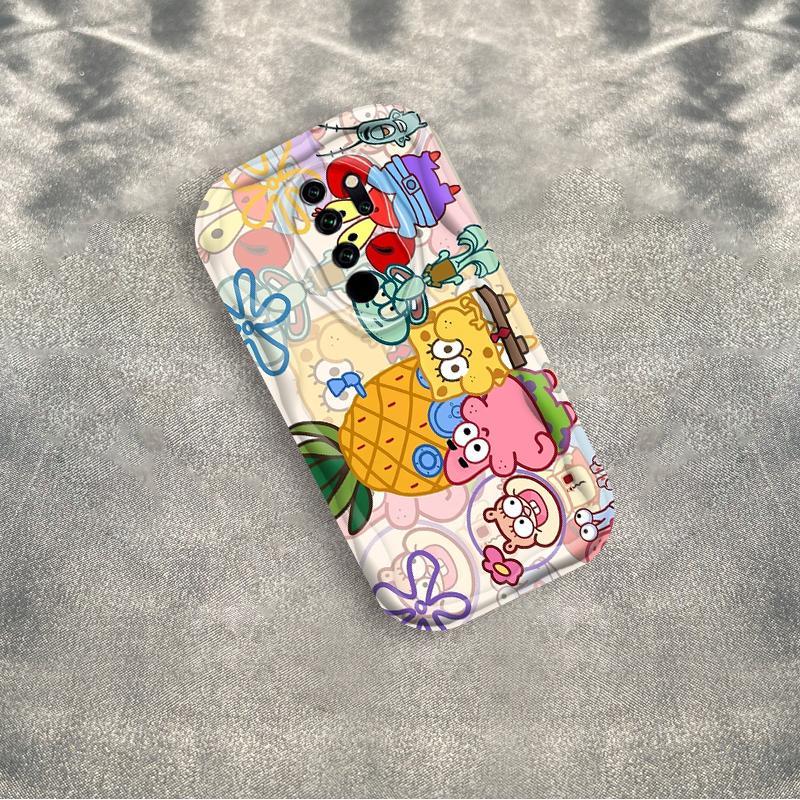 Thích hợp cho Redmi 9 POCO M2 Note 8 Pro 3D Art TPU mềm SpongeBob SquarePants Vỏ điện thoại chống sốc