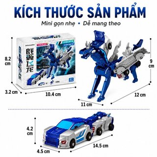 Biến Đổi Đồ Chơi Ô Tô Từ Tai Nạn Rồng 2in1 ABS Xe Mini Robot Quà Tặng Bé Trai Sưu Tập
