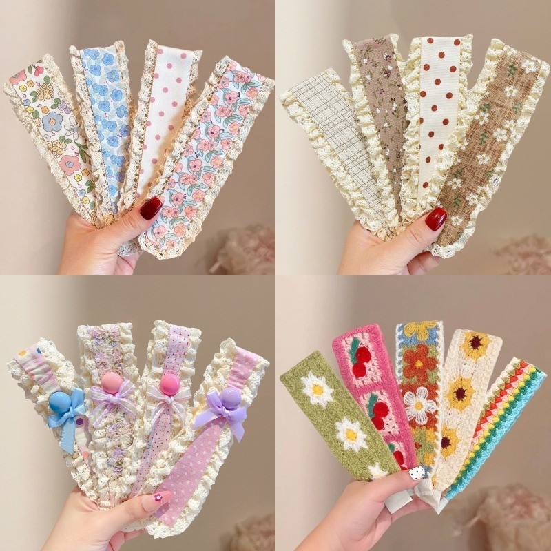 Băng Đô Miếng Dán Tóc Velcro Magic Dán Hoa Dễ Thương Thời Trang Hàn Quốc - Phụ Kiện Tóc