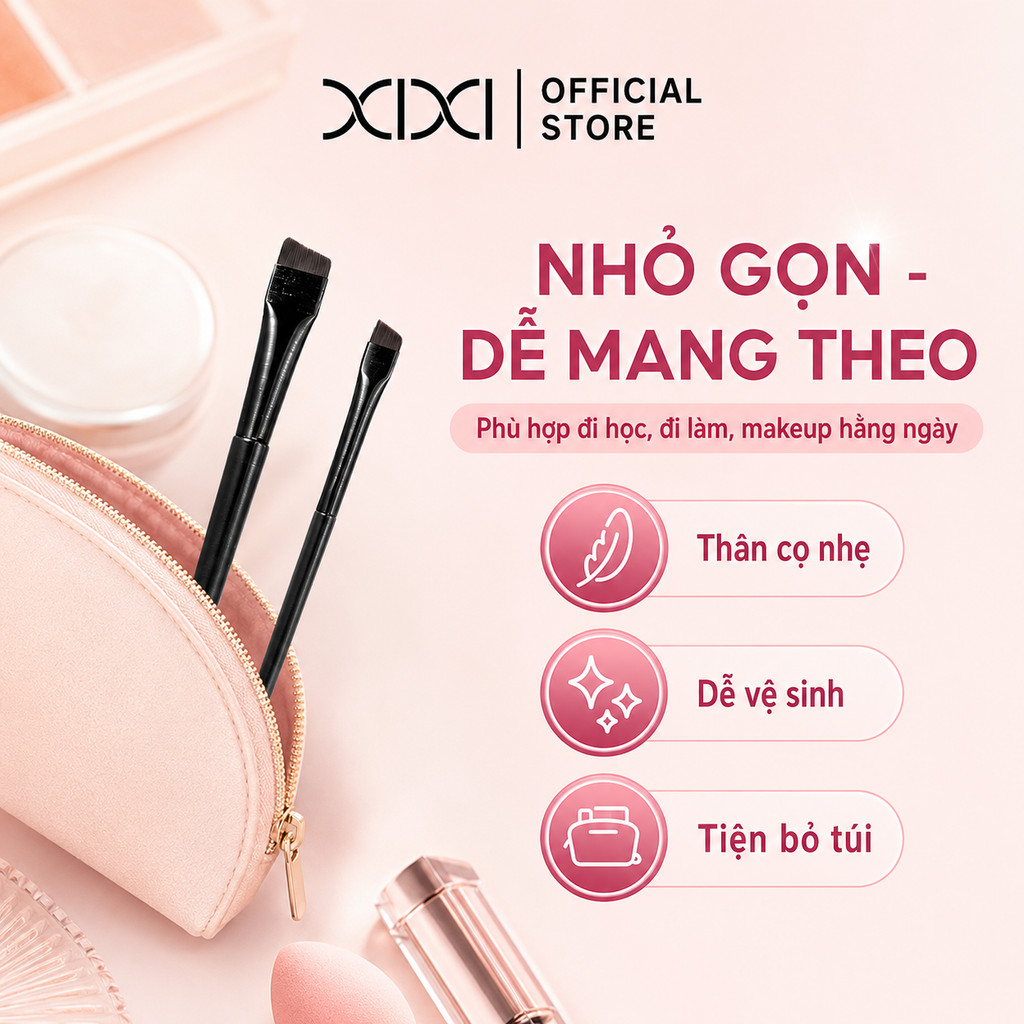 XIXI Cọ Trang Điểm Chân Mày X749, Đầu Cọ Vát Lông Mịn, Dễ Vẽ Dáng Mày Cho Người Mới