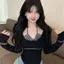 Hot Girl Pure Desire Ren Dây Thiết Kế Dệt Kim Khâu Giả Hai Mảnh Slim-fit Slimm