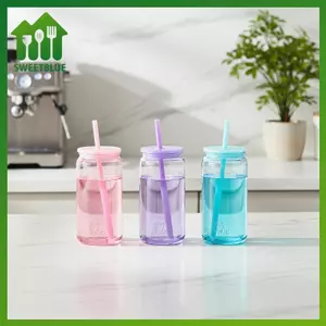 SWEET 16oz 450ml Có Thể Tái Sử Dụng Miệng Rộng Bình Cốc Chống Vỡ Uống Cốc Cho Người Cao Tuổi Trẻ Em Nhà Bếp n