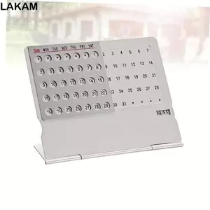 Lịch vạn niên LAKAM, Lịch để bàn bằng hợp kim nhôm có thể điều chỉnh, Thiết lập thủ công sáng tạo Sử dụng lặp đi lặp lại Máy tính để bàn Mini vĩnh viễn Lịch hàng tháng tại nhà