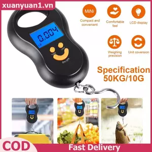 XUAN Điện Tử 50Kg 10g Cân Treo LCD Nhà Bếp Kỹ Thuật Số Cân BaLight Câu Cá Trọng Lượng Nhà Thơ Cân Hành Lý Du Lịch Cân VN