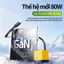 80W GaN sạc nhanh Bộ sạc ba trong một C+C+A Kèm dây sạc Type-C co giãn 80CM Hỗ trợ điện thoại/máy tính bảng/máy tính