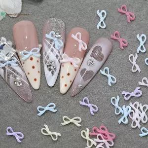 BeautifulHomeA 50 Chiếc 3D Tinh Tế Thắt Nơ Móng Tay Nghệ Thuật Quyến Rũ Nhựa Ruy Băng Nơ Trang Sức Móng Tay Kim Cương Giả Trang Trí DIY Phụ Kiện Làm Móng Tay VN