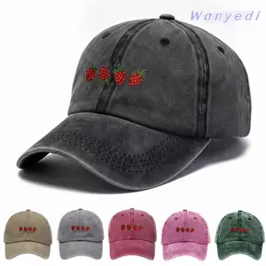 WANYEDI Mũ Bóng Chày In Hình Dâu Tây, Mũ Đạt Đỉnh Có Thể Điều Chỉnh Đau Khổ, Mũ Chống Nắng Cotton Rửa Hip Hop Cổ Điển Cho Nam Nữ Unisex