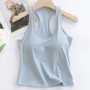 Lyocell Tất Cả Trận Đấu Hình Chữ I Đẹp Lưng Áo yếm Nữ Mùa Hè Thoáng Mát Miếng Lót Ngực Tích Hợp Cổ Chữ U Sâu