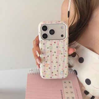 Ốp Lưng Cứng Tương Thích Với iPhone 13 14 14Pro 14ProMax 15 15Pro 15ProMax 16 16Pro 16ProMax 17 17Pro 17ProMax Ốp Họa Tiết Ngôi Sao Nhiều Màu Sắc