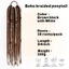 FUHUIOT Handmade Bím Bẩn, Dây Tóc 24Inch Phong Cách Bohemian Bện Tóc Giả Đuôi Ngựa Tóc Giả, Viking Tóc Đuôi Ngựa Nối Dài Móc Đấm Bốc Tự Nhiên Băng Đô Kim Cho Nữ