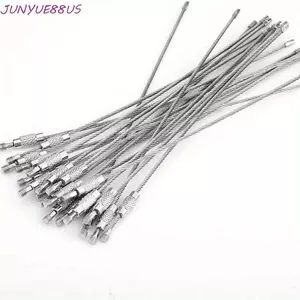 Cáp móc khóa dây JUNYUE88US, Vòng thép không gỉ Vòng chìa khóa bằng thép không gỉ Giá đỡ vòng, Vòng chìa khóa khóa khóa vít bằng Nylon bằng kim loại bền màu bạc Hoạt động ngoài trời