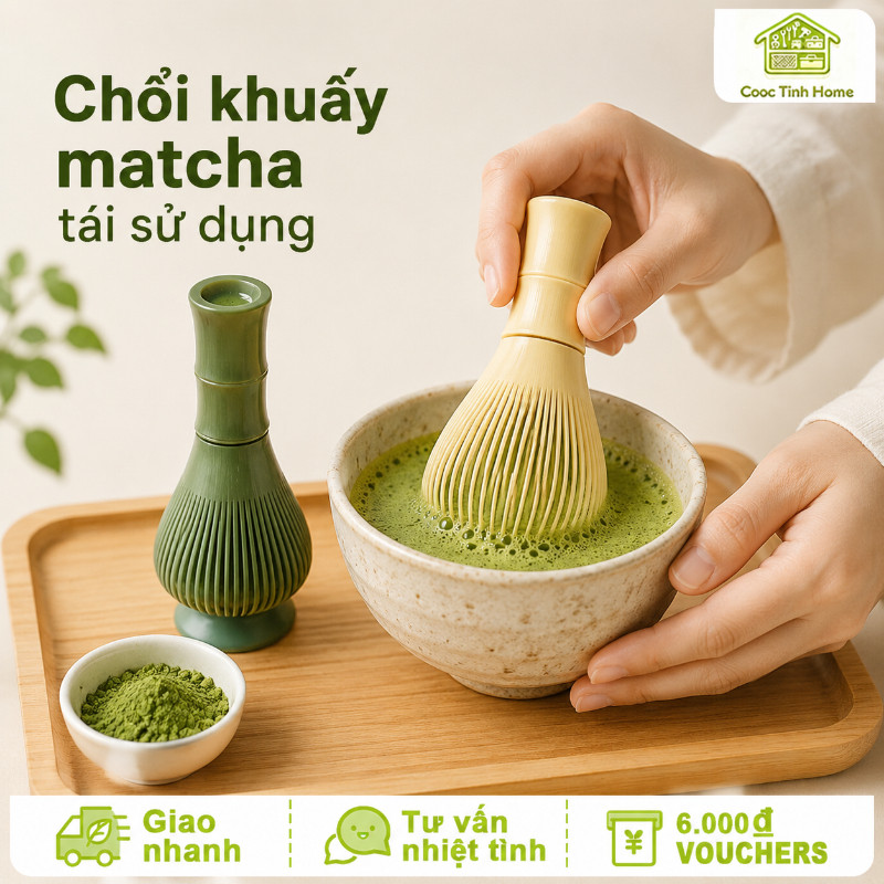 Chổi Chasen Matcha ABS Cao Cấp – Dụng Cụ Pha Trà, Chổi Đánh Matcha, Bộ Chổi Trà Xanh Nhật Bản