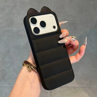 Họa tiết tai mèo 3D có đệm khí mềm - Ốp lưng iPhone 16/17 Pro Max/15 Pro Max/14/13/12/11/X/XS Max chống sốc tối ưu