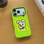 Ốp lưng iPhone Pop Art Puppy nền xanh Neon, Truyện tranh cổ điển Tương thích với iPhone17 / 16 / 15 / 14 / 13 / 12 / 11 Pro Max Plus Ốp bảo vệ họa tiết dòng di động 2 trong 1