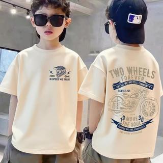 COD✅ (Hồ Chí Minh)Áo phông trẻ em trai thoải mái với họa tiết xe máy cổ điển tuyệt đẹp
