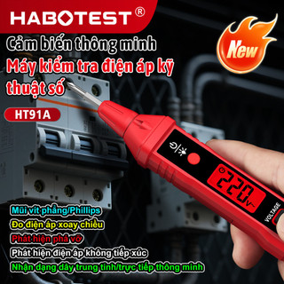 D (Bảo Hàng 1 Năm)HABOTEST HT91A Bút kiểm tra điện áp NCV AC 12 ~ 400V có màn hình LCD đèn nền dành cho dây điện