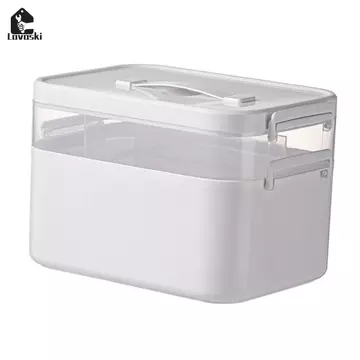 Hộp Đựng Y Tế Đa Năng Có Khay Hộp Sơ Cứu Hộp Vận Chuyển Phòng Tắm May Thủ Công Phòng Khách