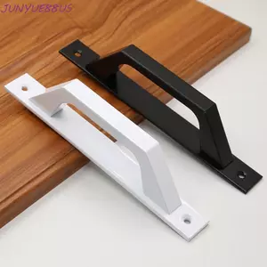 Tay nắm cửa JUNYUE88US, Kéo cửa kéo đẩy bằng hợp kim nhôm, Đồ nội thất trượt màu đen / trắng hiện đại