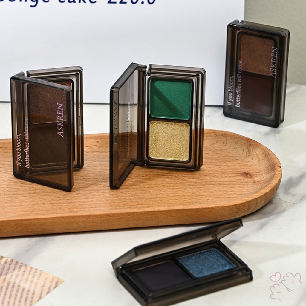 IOIIK Bảng Phấn Mắt Lấp Lánh - 2 Màu Chống Mồ Hôi Sắc Tố Cao Cho Tiệc Cưới