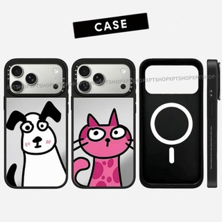 Ốp điện thoại cứng gương hình chó mèo từ tính cho iPhone 17 Pro Max 17 Air 16 Plus 15 14 13 12 11 Vỏ chống sốc