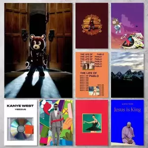 Kanye West Ye rapper Poster Không Khung Tranh Canvas Nghệ Thuật Treo Tường Phòng Khách Trang Trí Nhà Hiện Đại