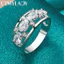 URMYLADY Bạc 925 Hình Bầu Dục Zircon 7-10 # Nhẫn Nữ Tiệc Cưới Thời Trang Quyến Rũ Trang Sức