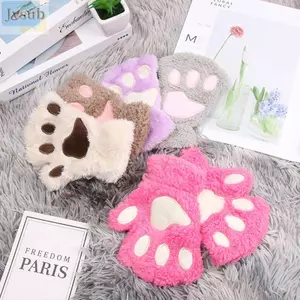 JVSUB Găng Tay Cô Gái Ấm Áp Sang Trọng Lông Tơ Ấm Áp Mèo