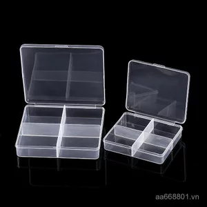 4 Lưới Phẳng Hộp Nhựa Trong Suốt pp Trang Sức Câu Cá Phần Giấy Kẹp Chủ Đề Hộp Phụ Kiện Lưu Trữ Hộp Sắp Xếp HQ9F