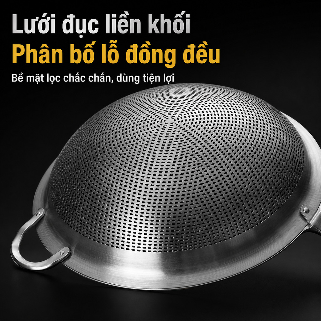 Rây Lọc Inox 304 Đa Năng - Lưới Lọc Cháo, Lọc Cua, Vớt Bọt Lẩu, Tách Dầu Mỡ, Muôi Thủng, Dễ Vệ Sinh