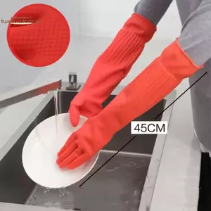 TRTR Găng Tay Rửa Chén Cao Su Có Thể Tái Sử Dụng Dài Găng Tay Vệ Sinh Gia Đình Chống Trơn Trượt Nhà Bếp Đồ Dùng Nhà Đĩa Ô Tô Làm Vườn Găng Tay Làm Vườn VN