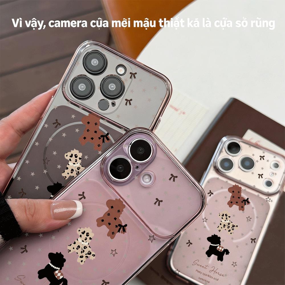 Ốp lưng iPhone 16/15/14/13 Chó Nhỏ Ba Màu Dễ Thương Phong Cách Đáng Yêu Chống Trầy