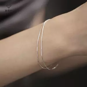 Vòng tay cặp đôi cổ điển đơn giản dành cho nam nữ Dây chuyền xương rắn mỏng Hip-Hop Vòng tay hợp thời trang Phụ kiện trang sức dự tiệc Quà tặng [Mina]