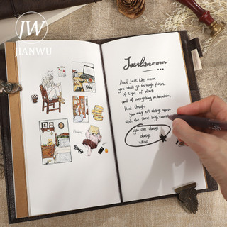JIANWU Antique Garden Series Vintage Da Tạp Chí Du Lịch Chất Liệu Phong Cảnh Notebook tudent Tiếp Liệu Văn Phòng Phẩm