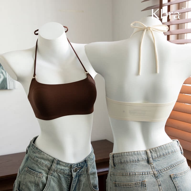 Dây Cổ Đẹp Lưng Không Dây Quần Lót Nữ Ống Top Tập Hợp Áo Ngực Nhận Ngực Ôm Hơn Nhìn Gợi Cảm Mỏng Chất Lỏng Nền Khỏa Thân Phong Cách Hàn Quốc Cô Gái Nóng Sạch Sẽ Mùa Hè Chống Trơn Mặc