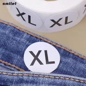 SMILE 500 Cái / Cuộn Nhãn Dán Kích Thước Quần Áo, Nhãn Dán Thẻ Kích Thước Đa Năng, Nhãn Quần Áo Tự Dính XS / S / M / L / XL / 2XL / 3XL Nhãn Dính