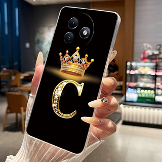 Vỏ Cho Itel S24 4G Vỏ Điện Thoại S6.67LN Vương Miện Thời Trang Chữ Cái Ban Đầu Trong Suốt Silicon Mềm Jelly Ốp Lưng Cho Itel S24 Vỏ