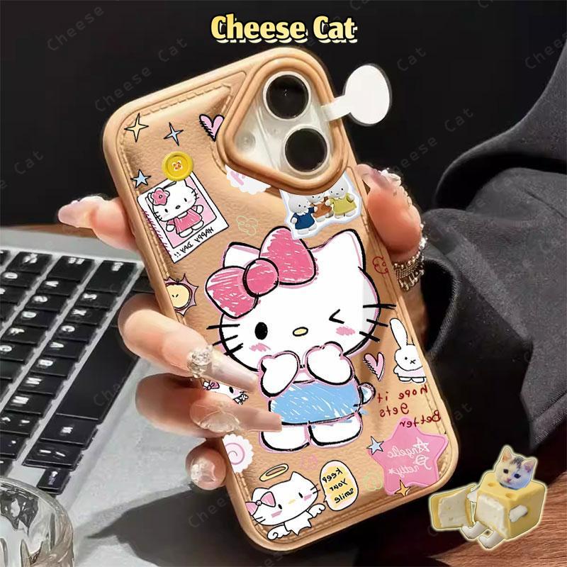 bút chì màu Ốp Điện Thoại Mèo Cho iPhone 17 13 12 14 11 Pro 15 Plus 16 Pro Max Xs Max XR 7Plus 8Plus Bao Da Điện Thoại
