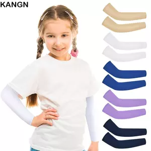 Vỏ tay KANGN, Tay áo trẻ em co giãn màu trơn, Chống nắng cho bé gái bé trai