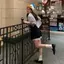 Áo sơ mi ngắn tay dáng rộng nhỏ sọc trắng xanh Hàn Quốc Áo lười phù hợp