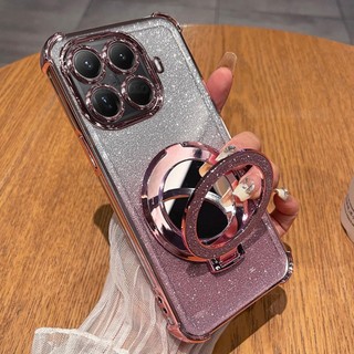 Dành Cho Xiaomi17T Pro Vỏ Cho Xiaomi 17T Pro 17TPro 1 7 17 T Pro Xiaomi17TPro 2026 Giá Đỡ Vòng Giá Đỡ Vỏ Điện Thoại Lá Bling Lấp Lánh Trong Suốt Acrylic Chống Sốc Ốp Lưng