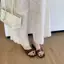 TT Set-Toe Khóa Kim Loại Flip-Flops Nữ Mùa Hè Nêm Giày Sandal Mũi Mở Dép