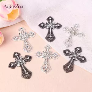 AqToCna 2 / 10 Chiếc Vintage Chữ Thập Pha Lê Trung Tâm Flatba Kim Cương Giả Phụ Kiện Trang Trí Cho Tự Làm Trâm Thủ Công Làm AqToCna
