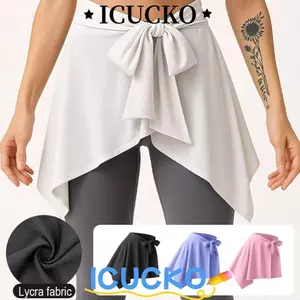 Váy ngắn ICUCKO Yoga, Váy tập thể dục quấn lụa băng khô nhanh, Dây đeo có thể điều chỉnh chống rò rỉ một mảnh Rèm tập thể dục dành cho nữ