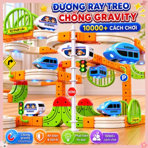Đồ Chơi đường Ray Xe Lửa Từ Tính – Bộ 91/127 Mảnh, Xe Lửa điện Tự Lắp Ráp, Cube Track Phát Triển Trí Tuệ Cho Bé