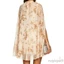 MAPLEPOET-Nữ Split Cape Tay Đầm Rời Hoa Chảy Nước Mini Cho Tiệc Hàng Ngày