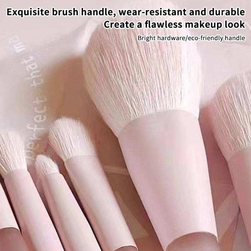 [DCP] Bộ cọ trang điểm màu hồng đào 10 món: Cọ che khuyết điểm, Cọ phấn mắt, cọ bột cho du lịch [VN]